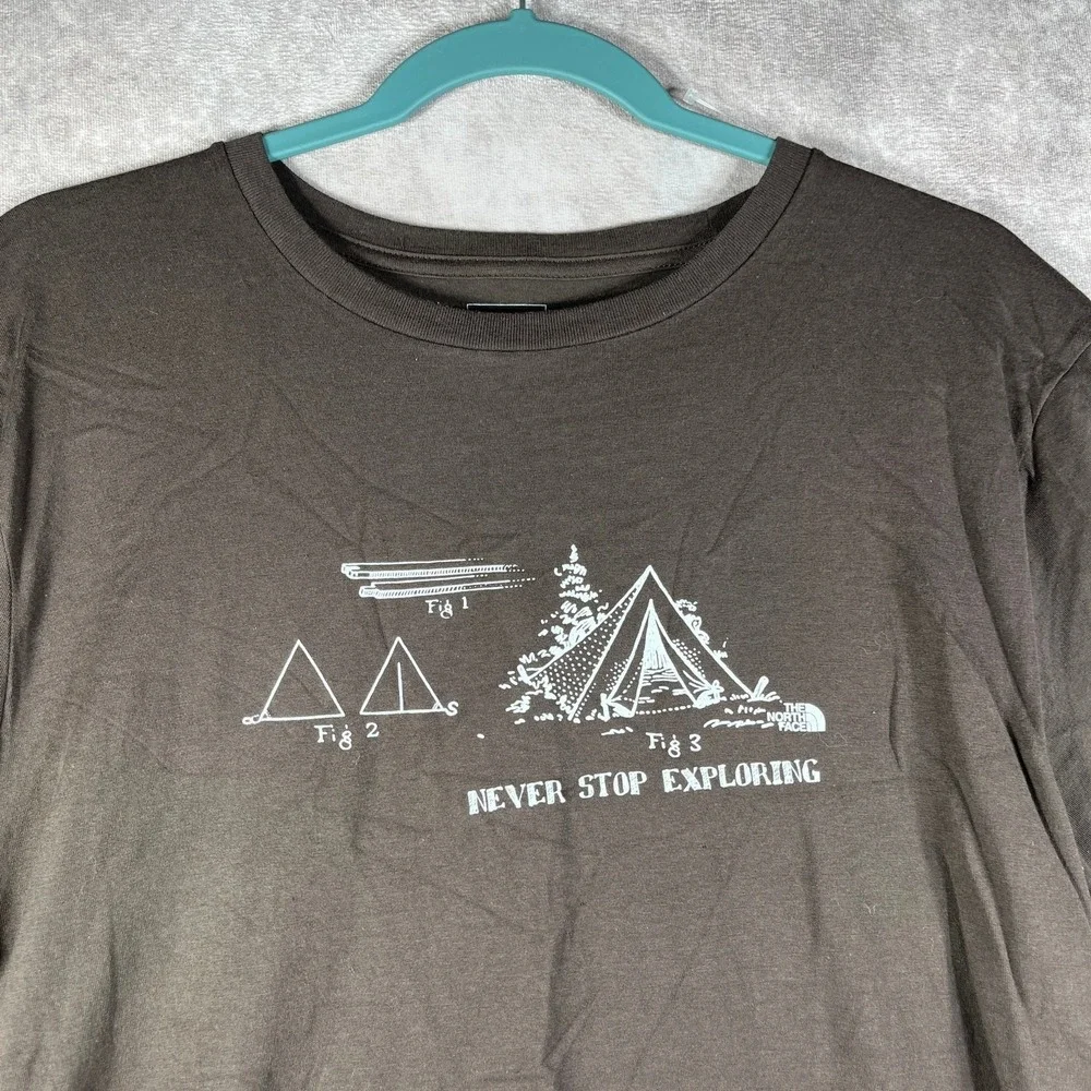 The North Face Never‎ Stop Sleeping T Shirt Men M Bittersweet Brown Outdoor NEW