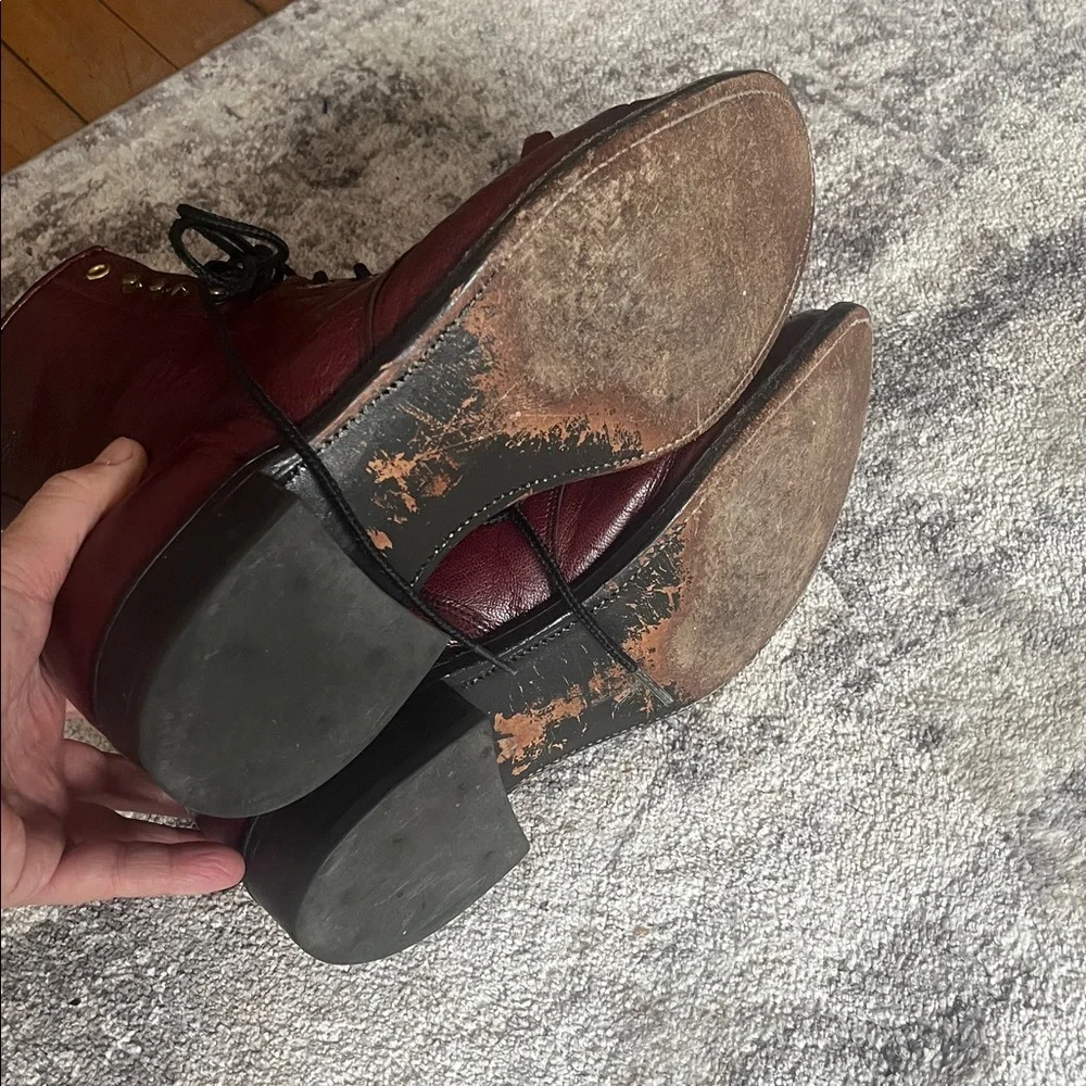 Vintage Olathe lace up Men's Burgundy Leather Boots