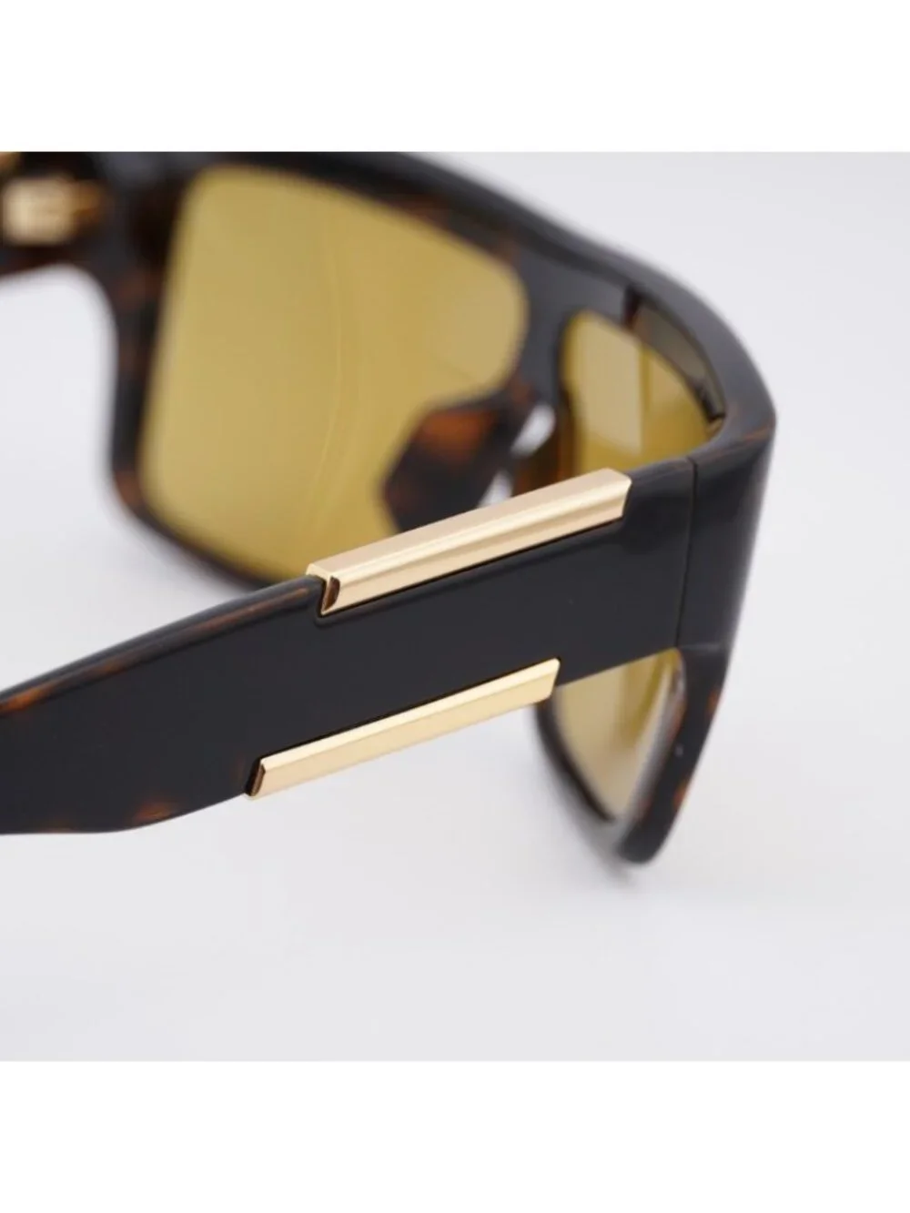 Bottega Veneta BV1451S 002 Sunglasses Dark Havana Shield Frame, Yellow Lenses
