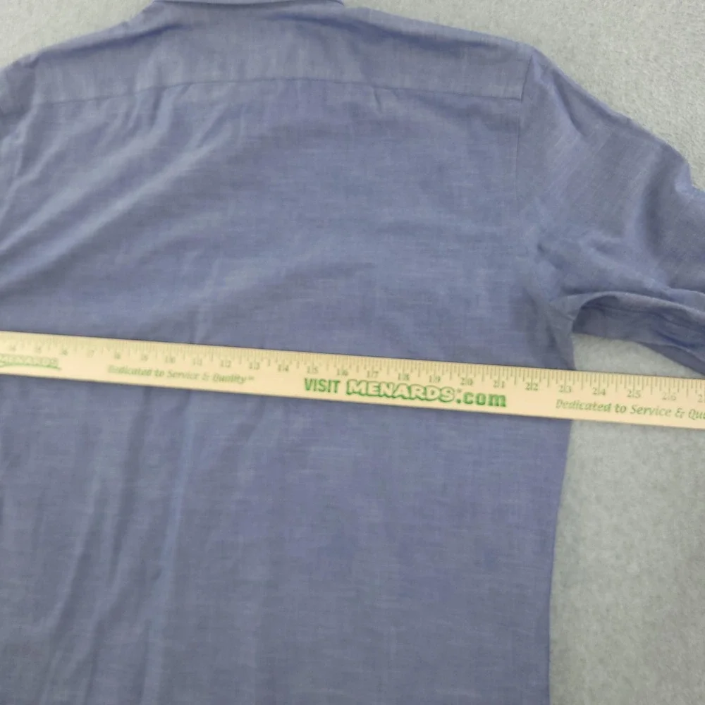 Banana Republic Dress Shirt Mens 16.5 34/35 Blue Regular Fit Non Iron Cotton