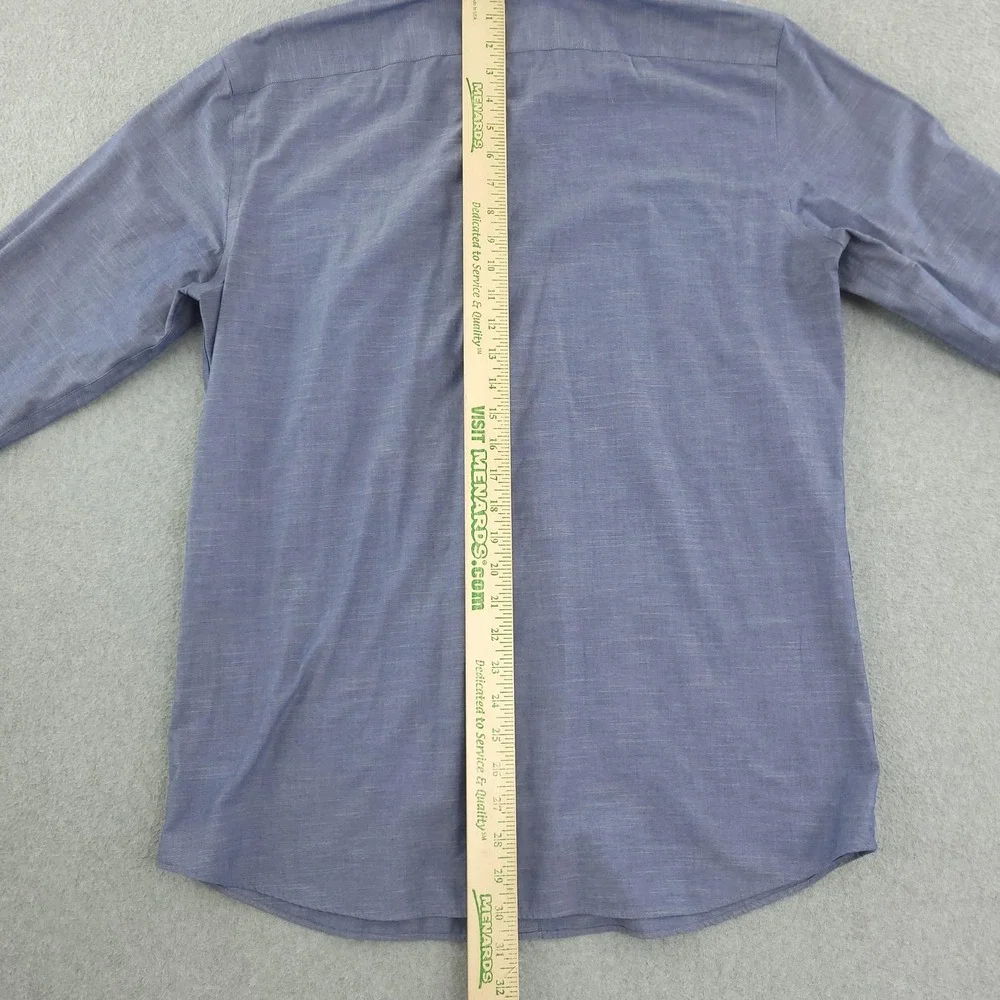 Banana Republic Dress Shirt Mens 16.5 34/35 Blue Regular Fit Non Iron Cotton