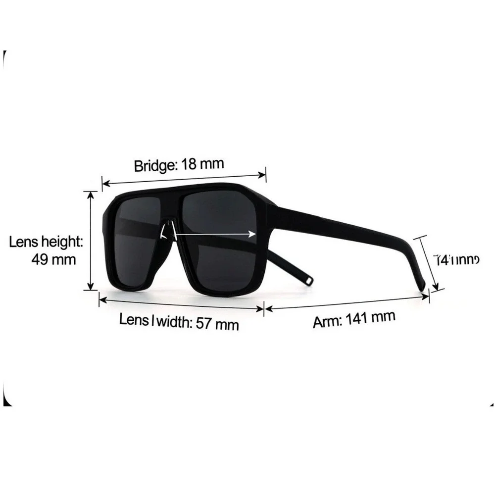 MEN Sunglasses Streetwear, Cyberpunk, Minimalist, Flat Top, Navigator Driving