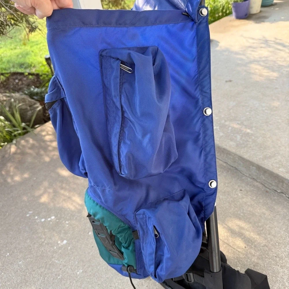 Vintage LL Bean Junior External Frame Hiking Camping Backpack Logo Teal Blue 80s