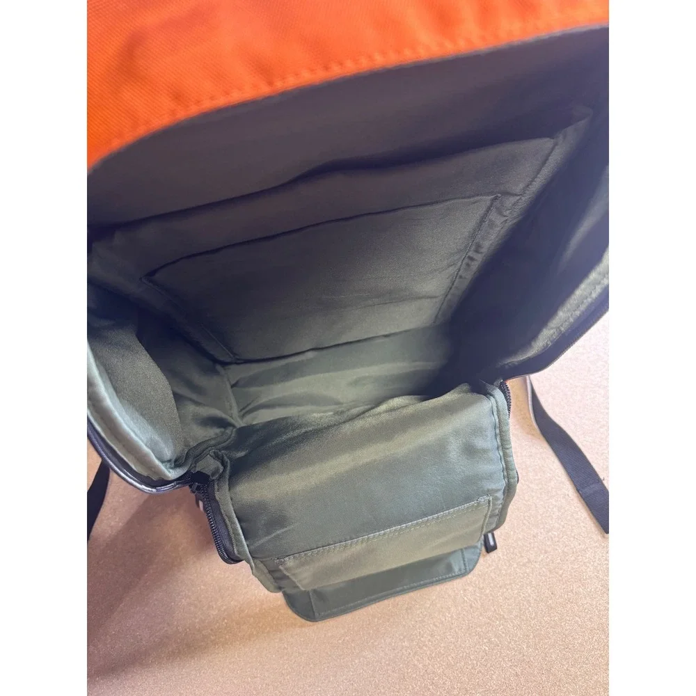Delsey Orange Gray Tech Backpack Water Resistant Laptop Travel School‎ Bag FLAW.