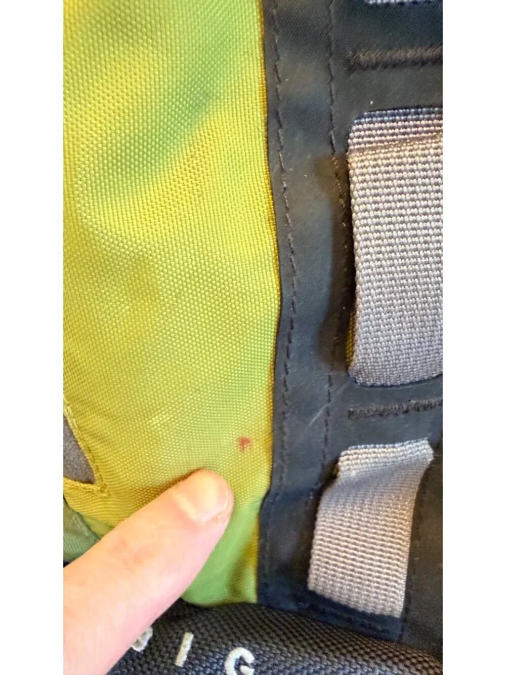 The North Face Big Shot Backpack Green With Gray Straps Outdoor Hiking