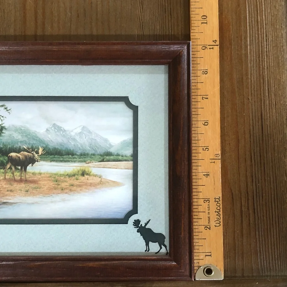 Wood-Tone Moose Framed Wall Art - Rustic Home Accent