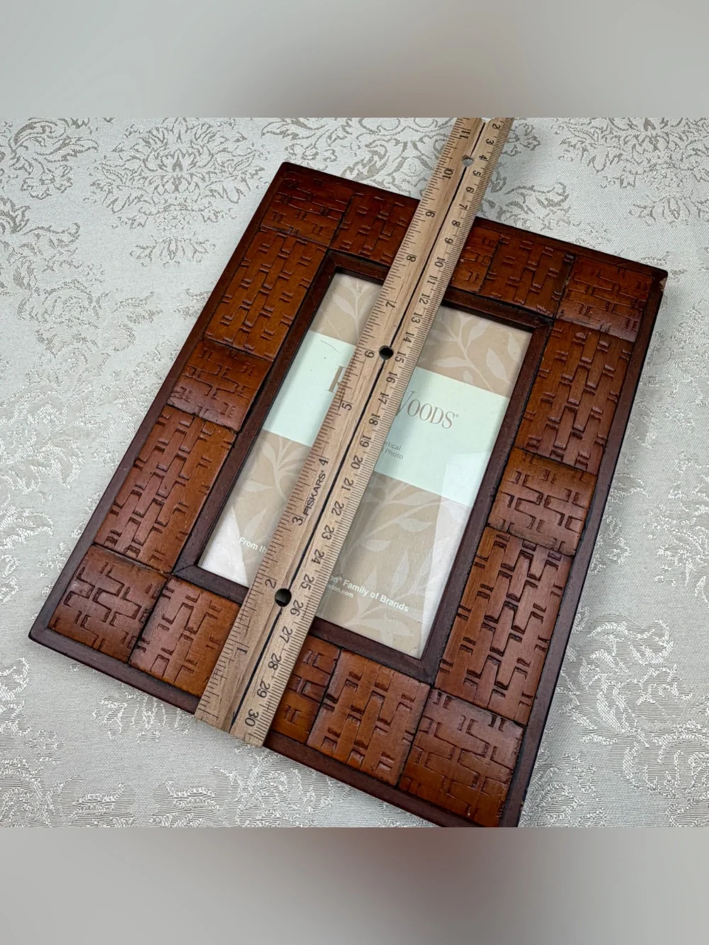 Rare Woods 4x6 Carved Wood Picture Frame in Warm Brown