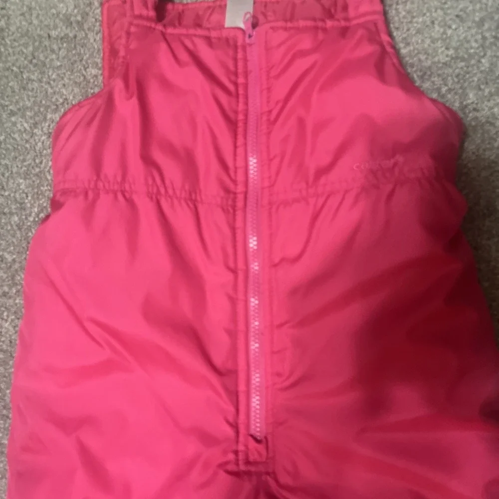 Carter's‎ Girls Pink Snow Bib Overalls Sz Large  6X Waterproof Insulated Winter