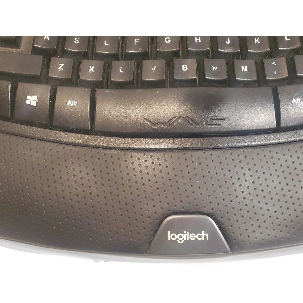 Logitech K350 Wave Keyboard Black Wireless Ergonomic NO USB Dongle‎ Parts Only
