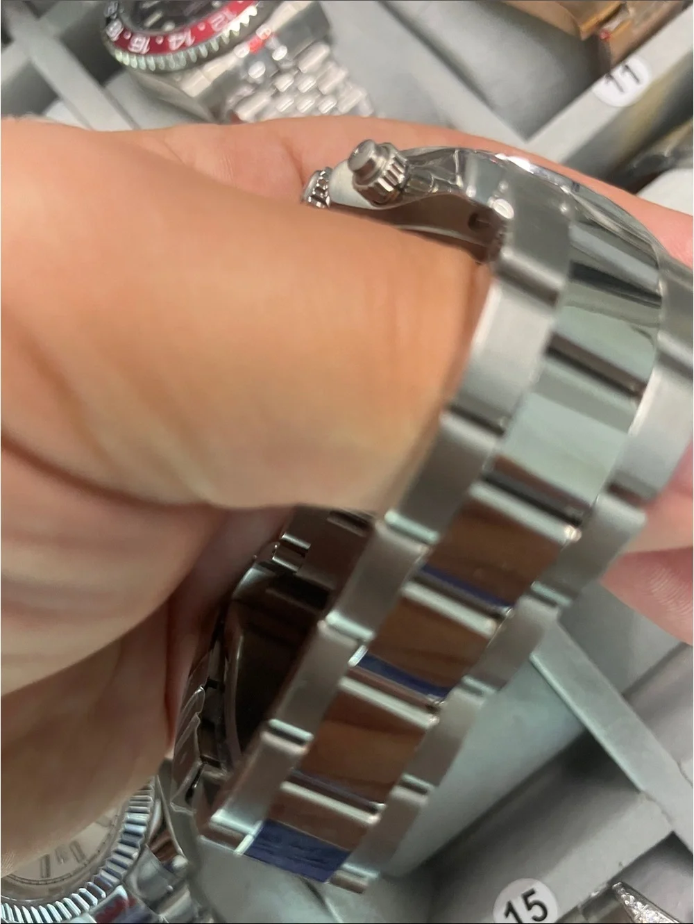 Stainless Steel Chronograph Watch with Black Dial stock 286