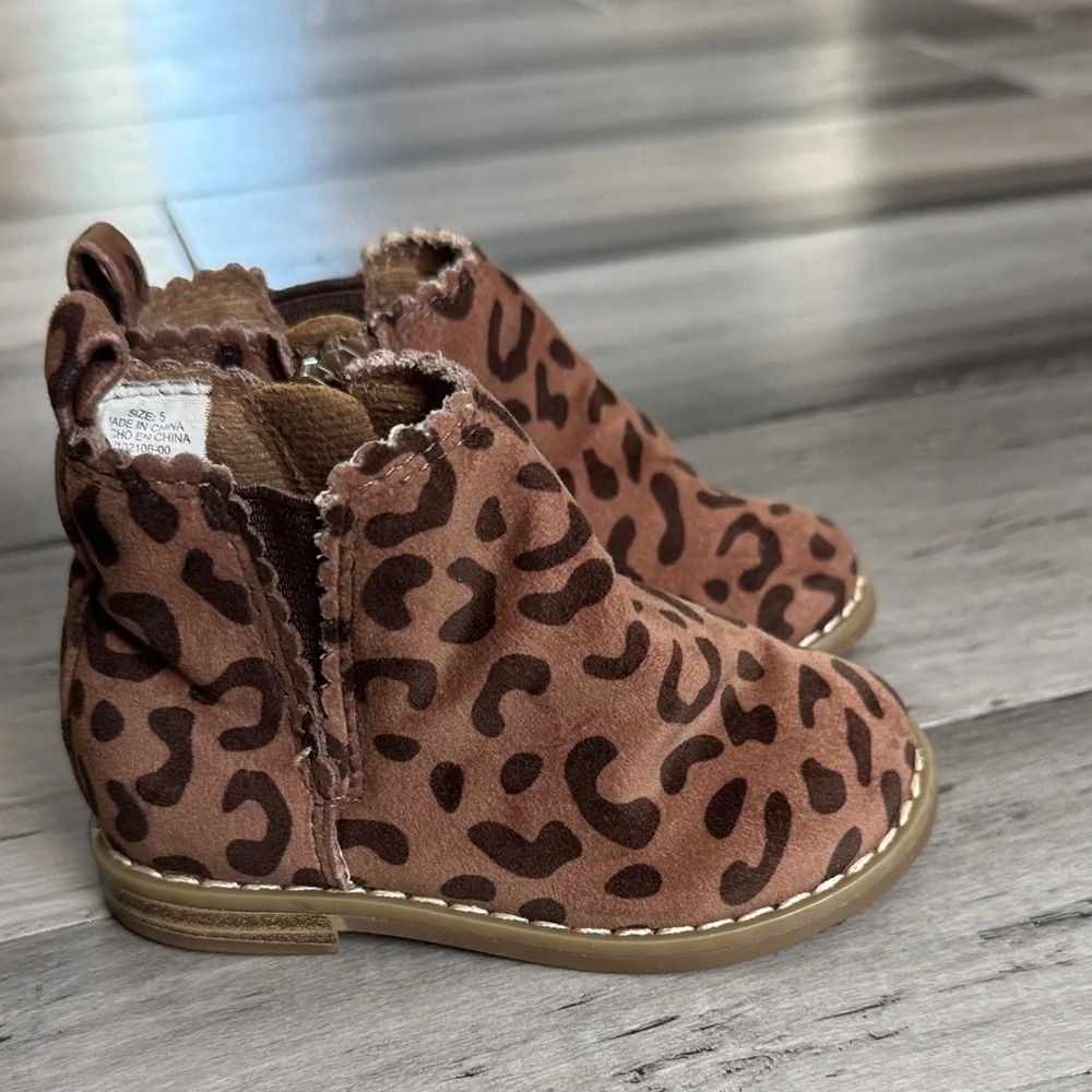Leopard Print Kids Boots