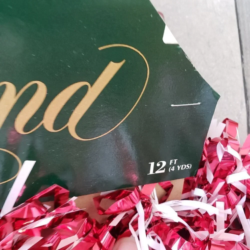 Lot of 3 Curly Red Metallic and White Holiday Garland 36ft