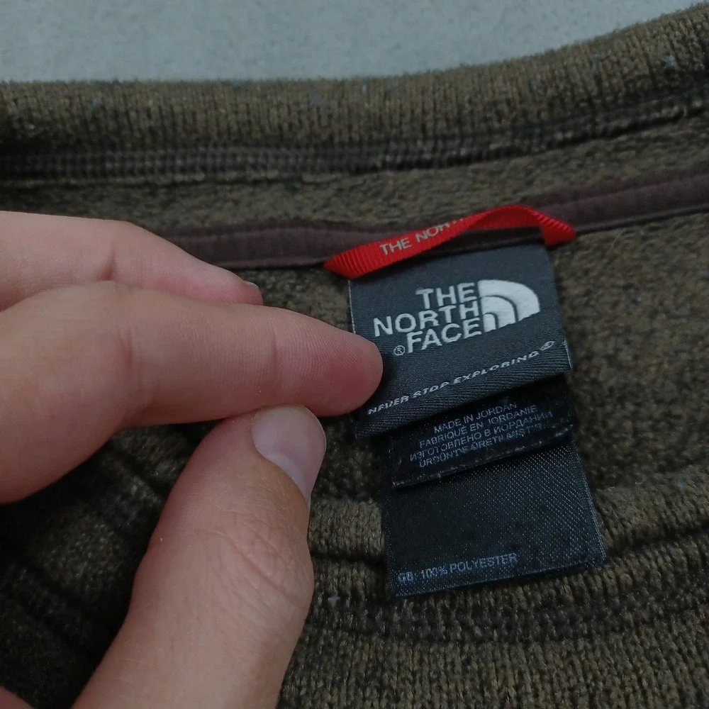 North Face Sweater Mens XL Brown Crew Neck Pullover Outdoor Casual Fleece