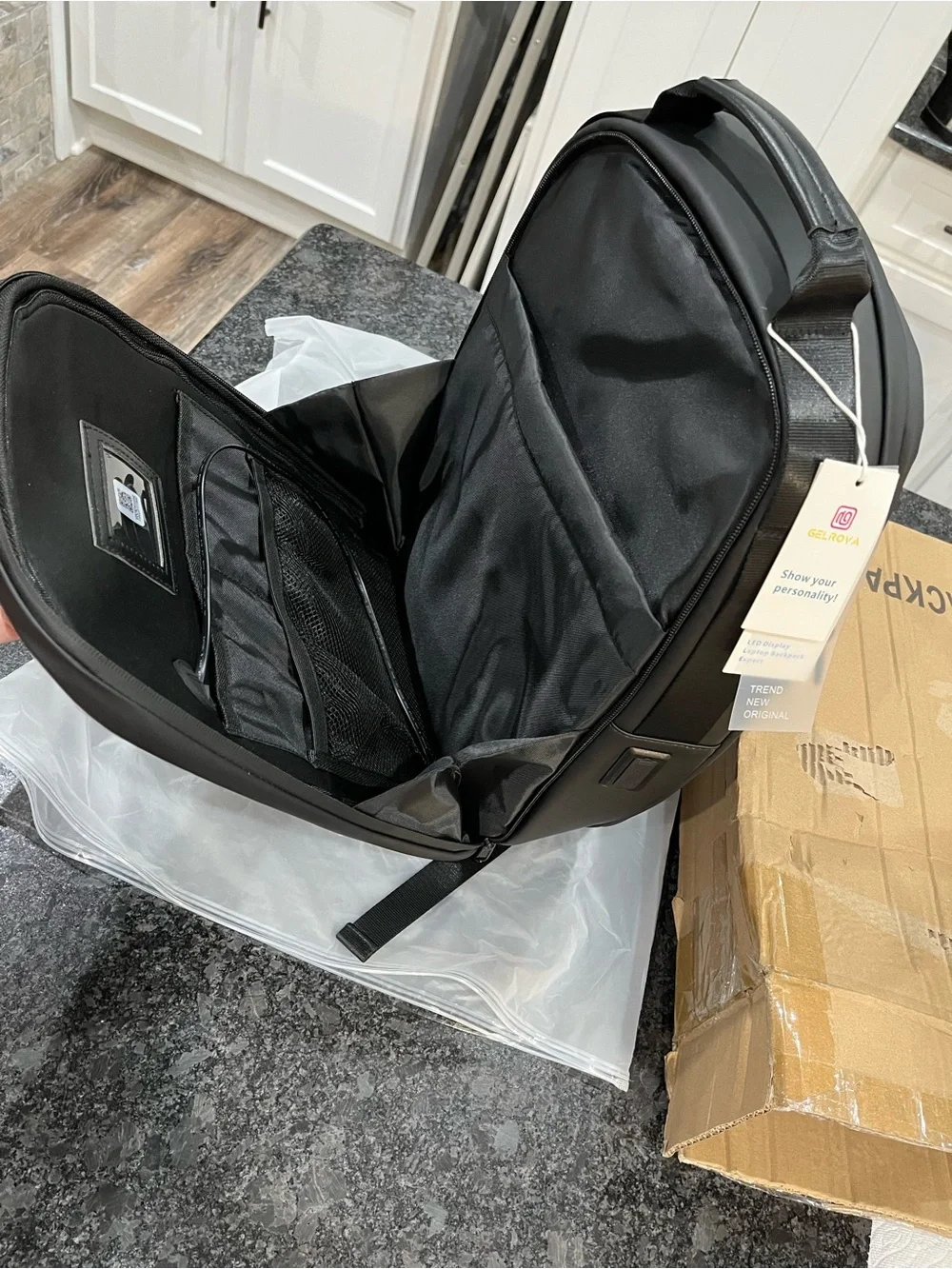 Gelrova LuminaPack X1 Black LED Motorcycle Backpack 16.6”