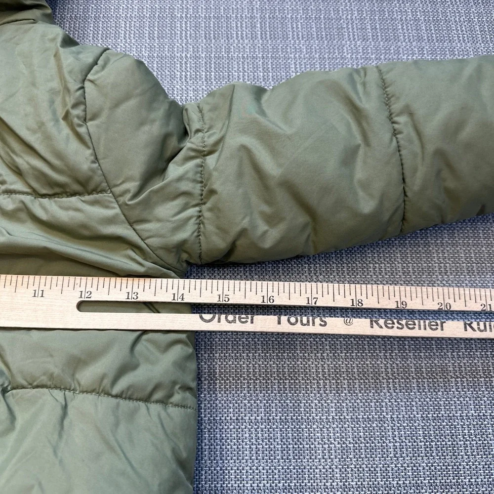 Gymboree Go Outside Puffer Jacket Kids XXS 3 Olive Green Hooded Peach Lining