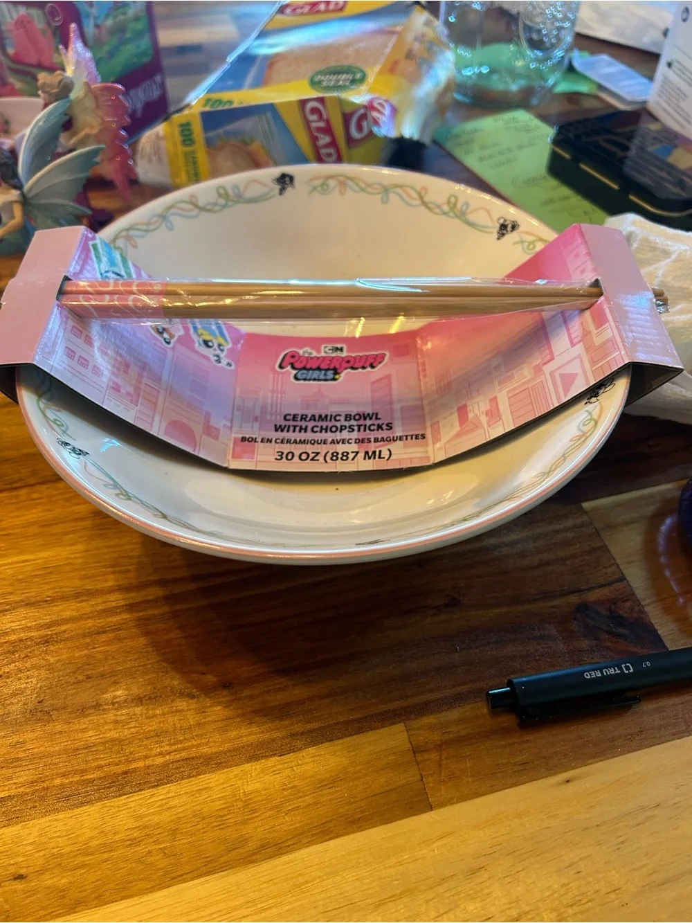 New - CN Powderpuff Girls Ramen Bowl w/chopsticks