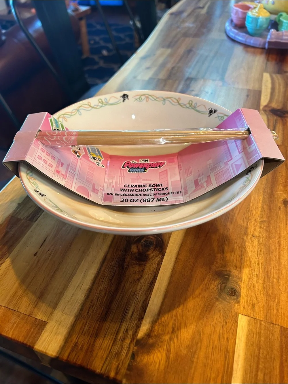 New - CN Powderpuff Girls Ramen Bowl w/chopsticks