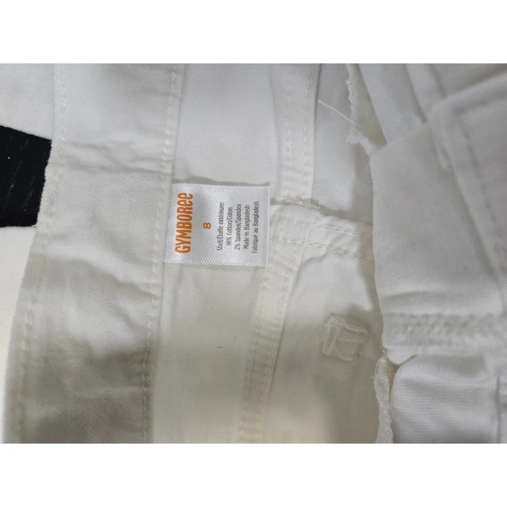 Gymboree White Corduroy Bow Pocket Flare Leg‎ Pants Size 8