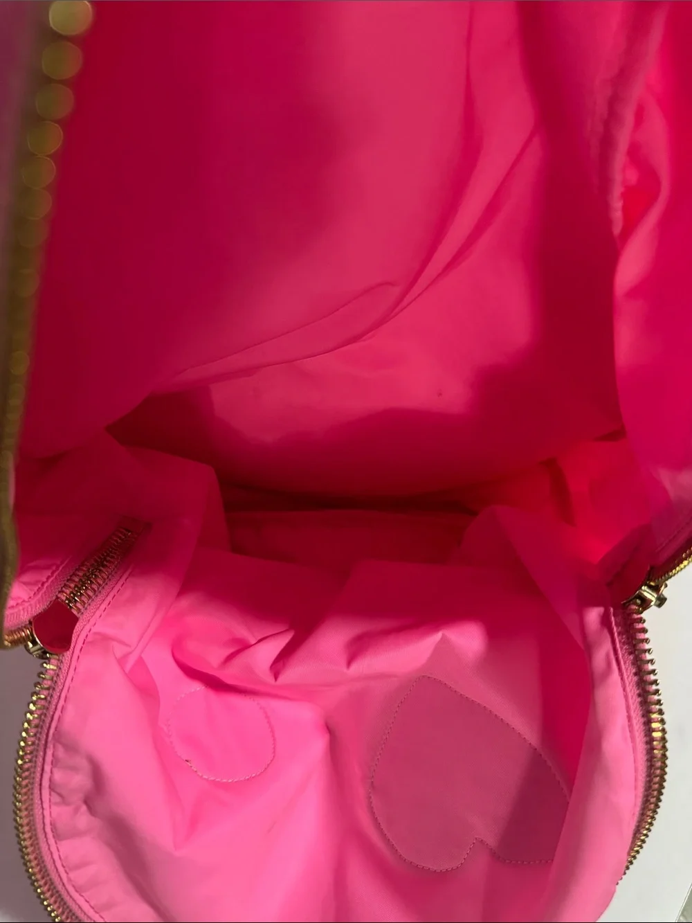 Stoney Clover Lane Hot Pink Patch Backpack with Gold Accents