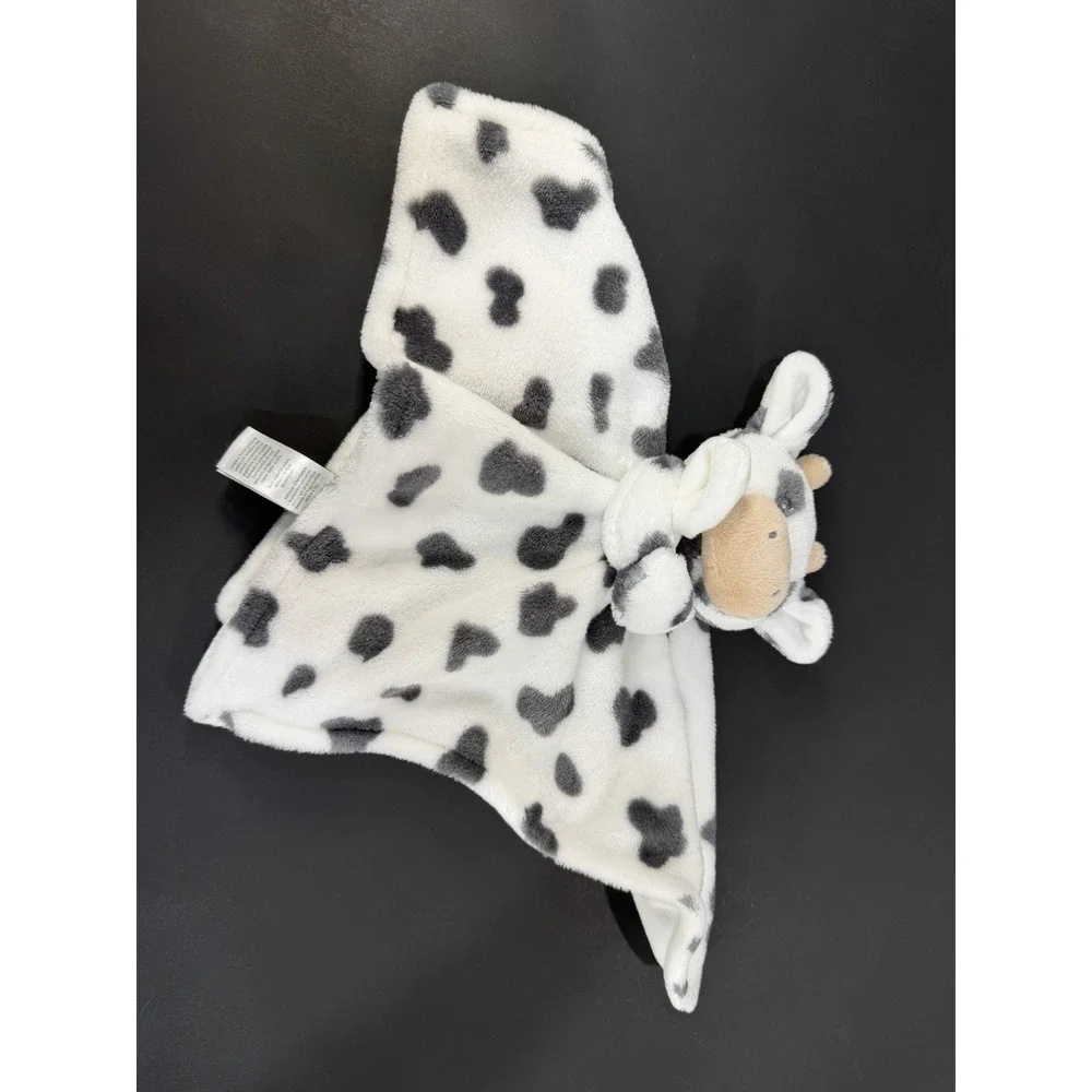 Carter's Cow Lovey Security Blanket Black White Spotted Plush Baby 14