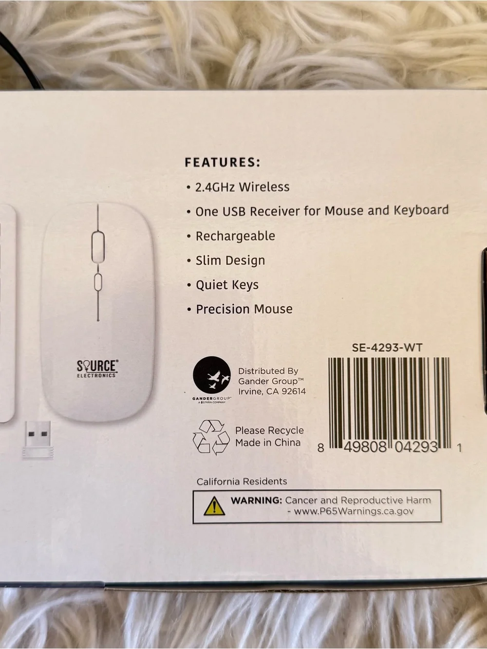 White Rechargeable Wireless Keyboard and Mouse Set