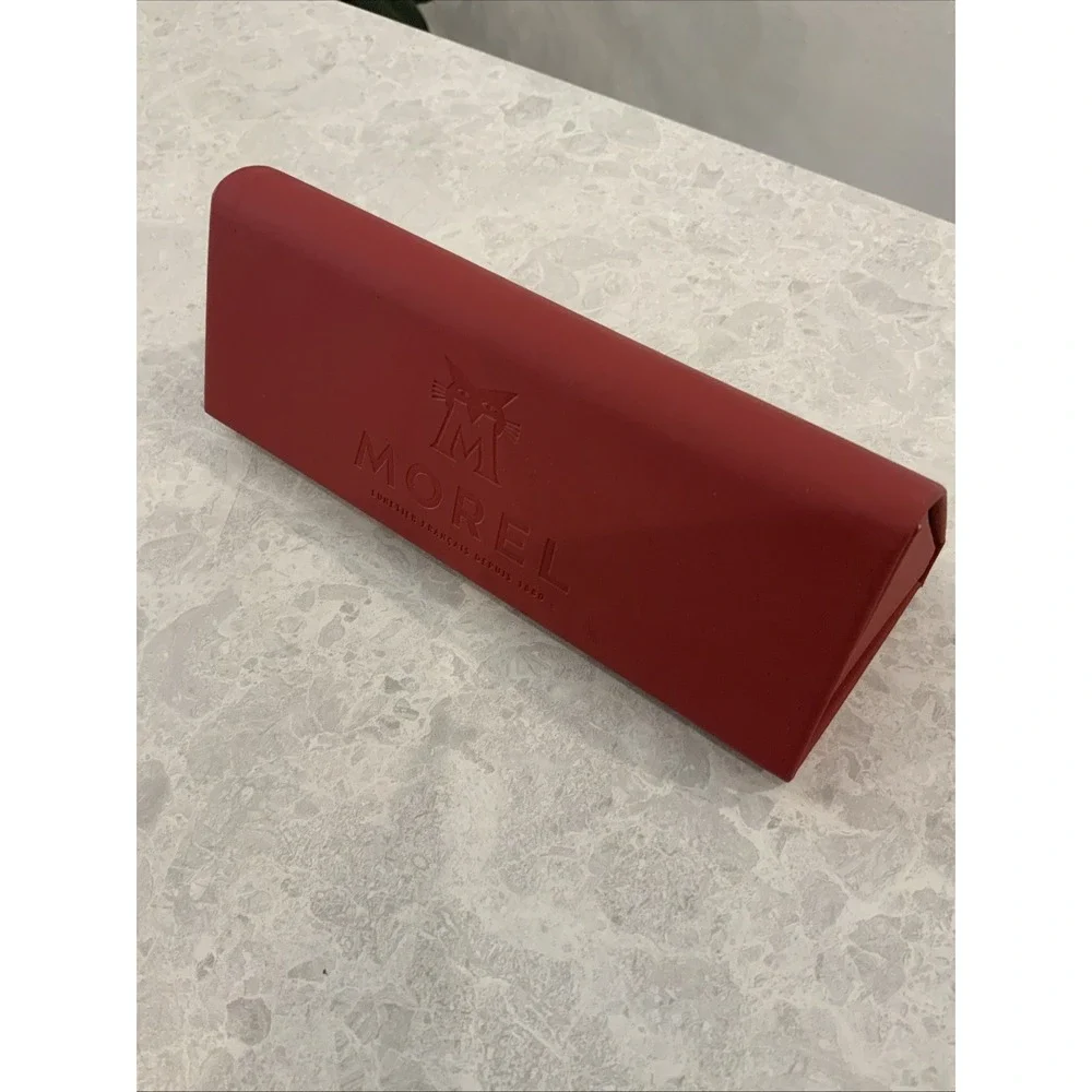 Morel Lunetier Francais Red Folding Eyeglass Case Magnetic  Hard Shell