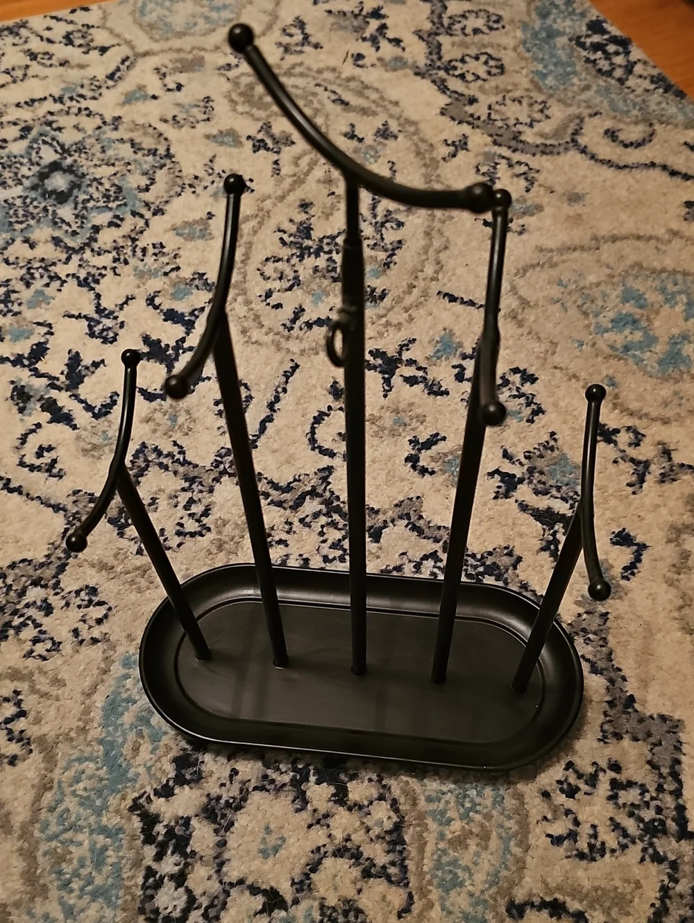 Black Metal Jewelry Tree Stand