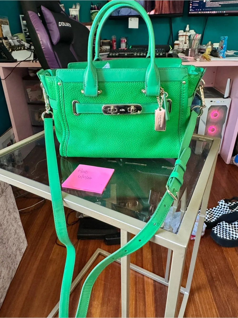 Coach Kelly Green Swagger Carryall