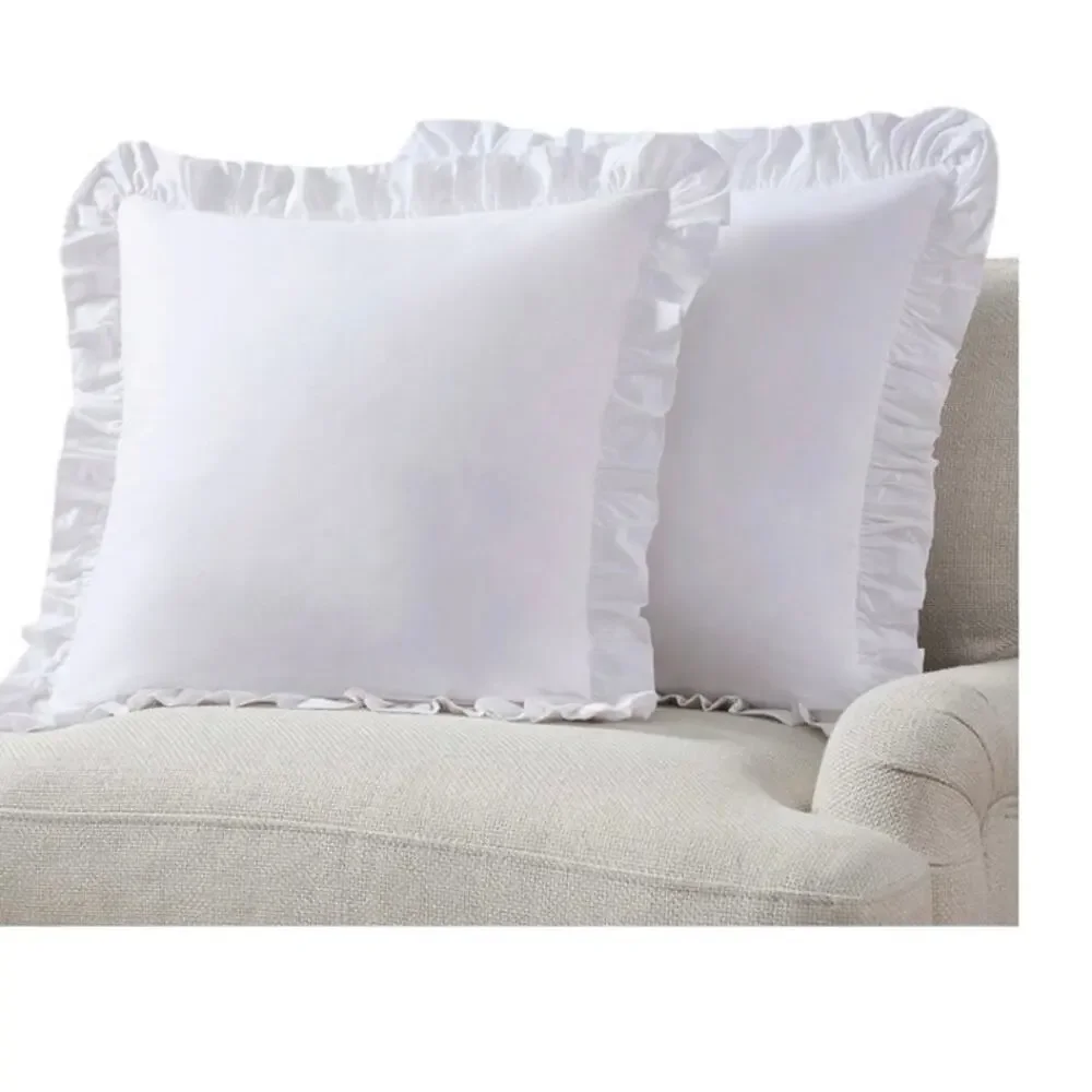 Draper James 2 Pack Decorative Pillows 20x20 White Ruffle Trim New