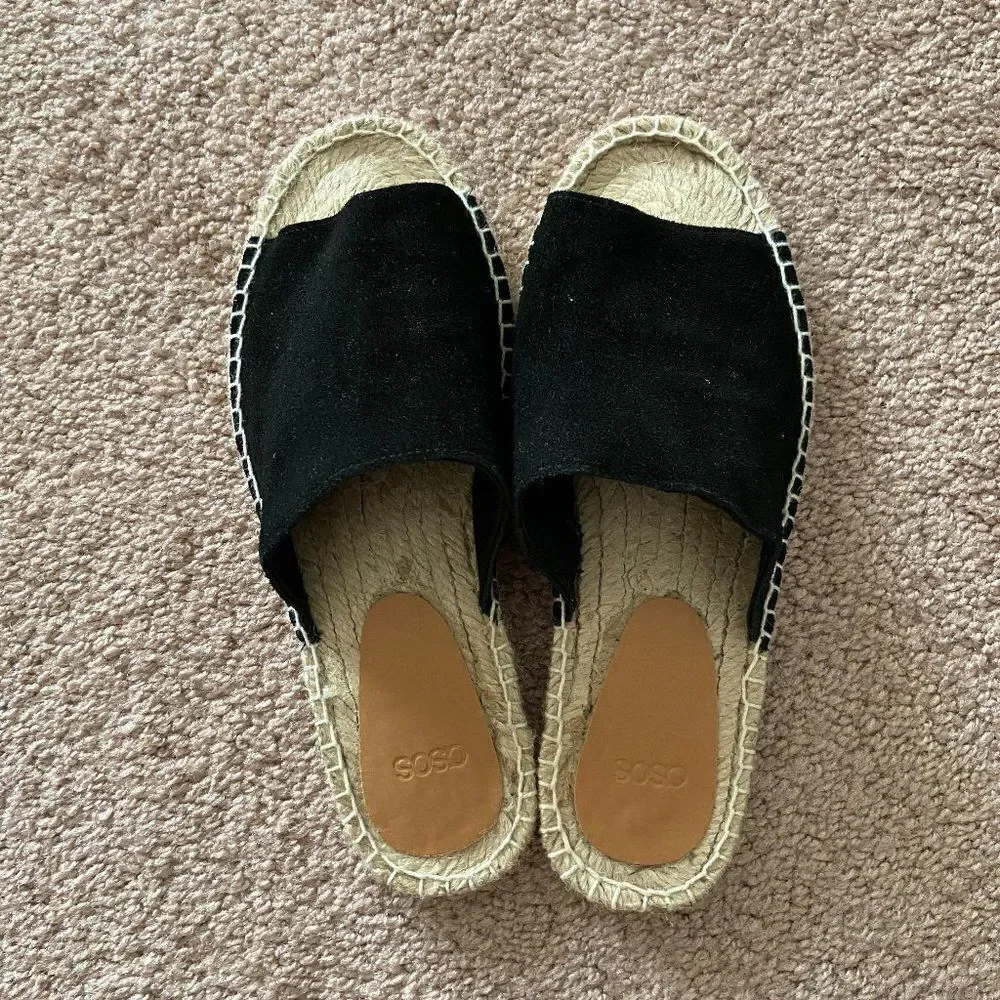 ASOS Black Suede Sandal Espadrilles