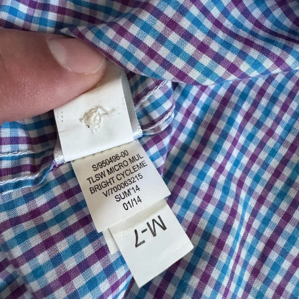 Banana Republic Men’s M Soft Wash Tailored Slim Fit Check Long Sleeve Shirt