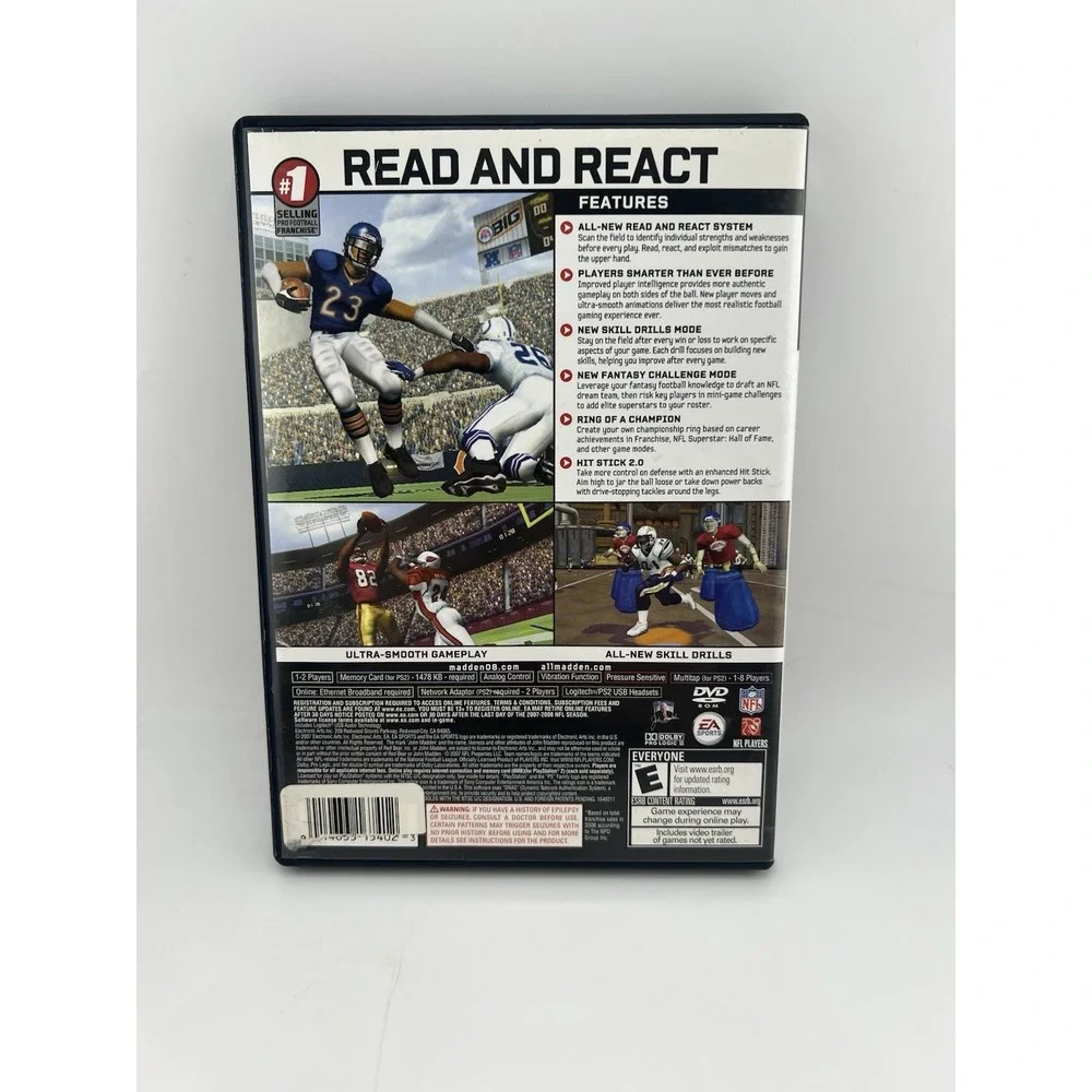 Madden NFL 08 - (Sony PlayStation 2 2007) PS2 CIB‎ Tested