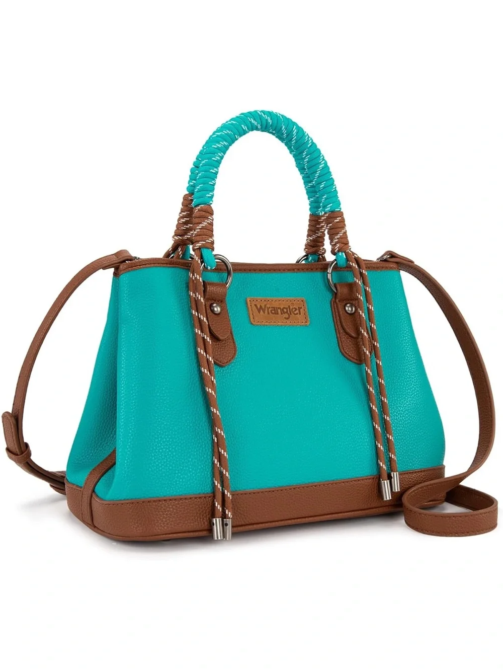 Wrangler Teal and Brown Satchel Bag