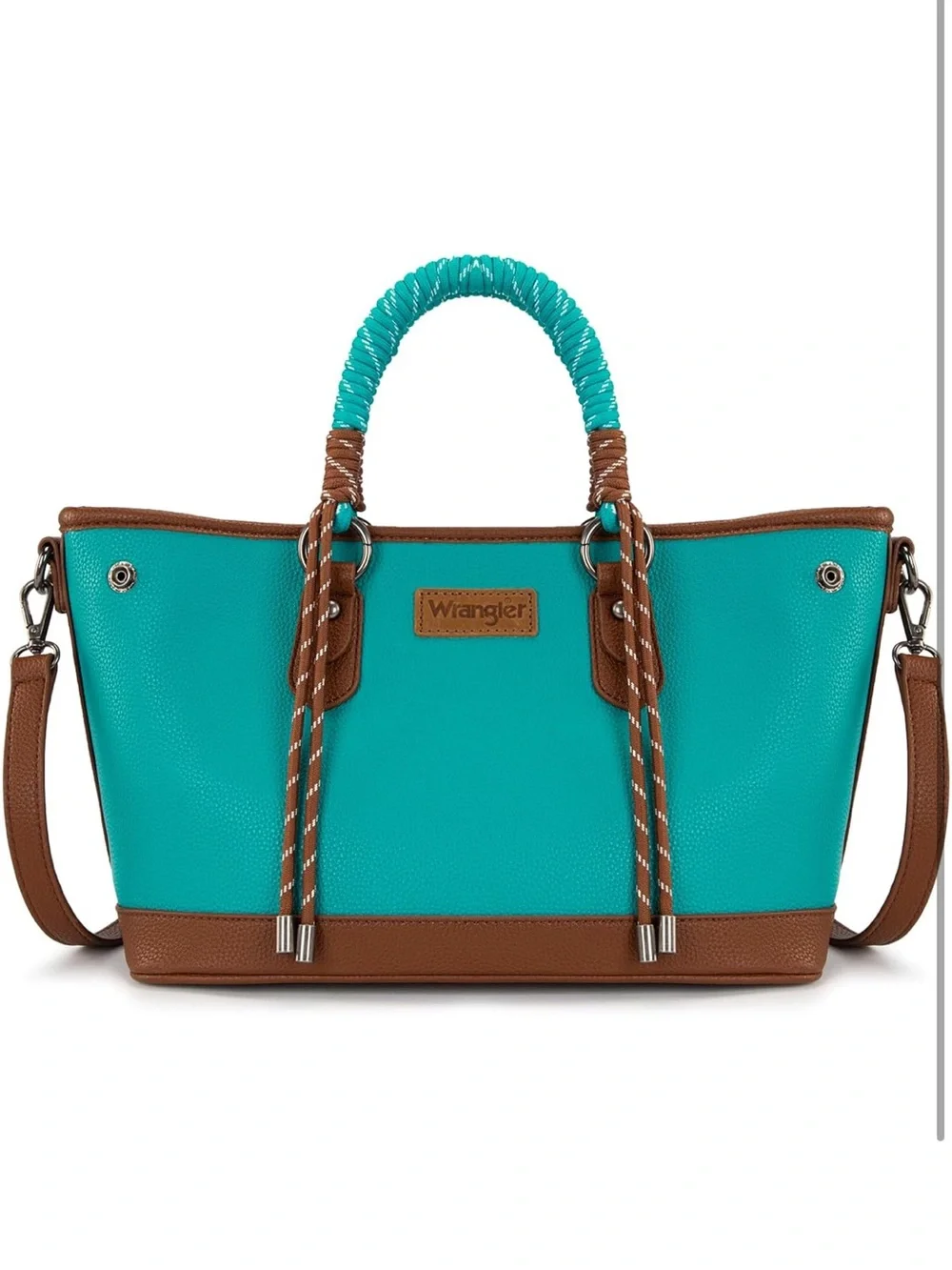 Wrangler Teal and Brown Satchel Bag