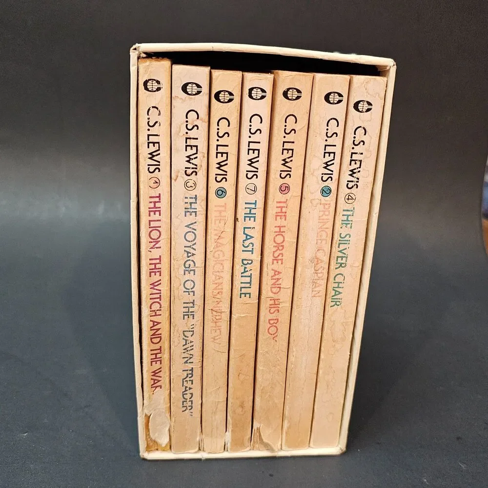 Vtg Chronicles of Narnia Box Set Complete 1970 C.S. Lewis First Collier Books Ed