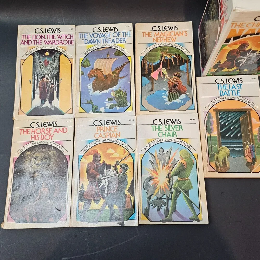 Vtg Chronicles of Narnia Box Set Complete 1970 C.S. Lewis First Collier Books Ed
