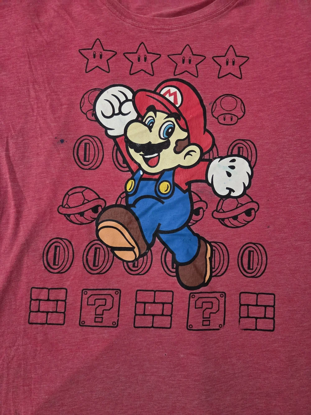 Nintendo Super Mario Red Graphic Tee with Blue Overalls