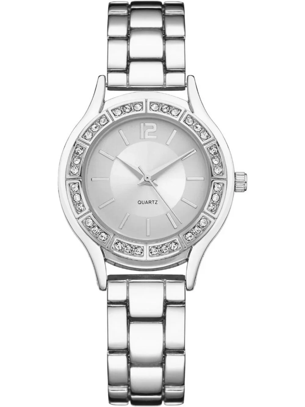 Women's Silver Analog Relogio Feminino Waterproof Bracelet Round Wrist Watch