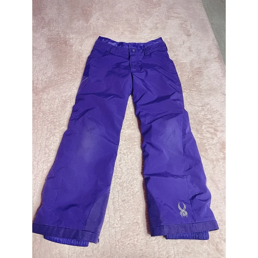 Spyder Kids Snow Pants Size 12 Purple Winter Outdoors Grow-a-Longs‎ Ski Bin12