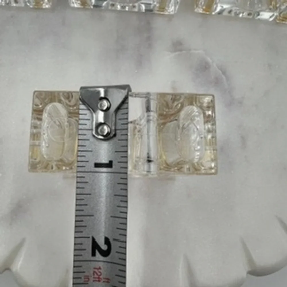 Vintage clear lucite Napkin Rings Set of 6 Rectangular MCM,‎ hollywood regency