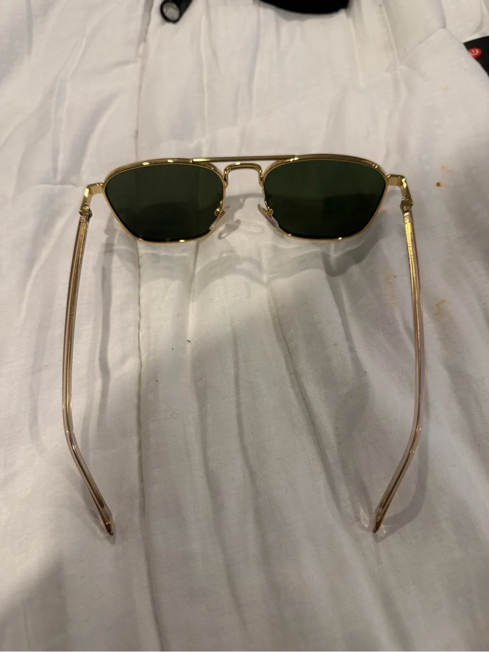 Louis Vuitton Gold Frame Sunglasses with Dark Green Lenses and Orange Box