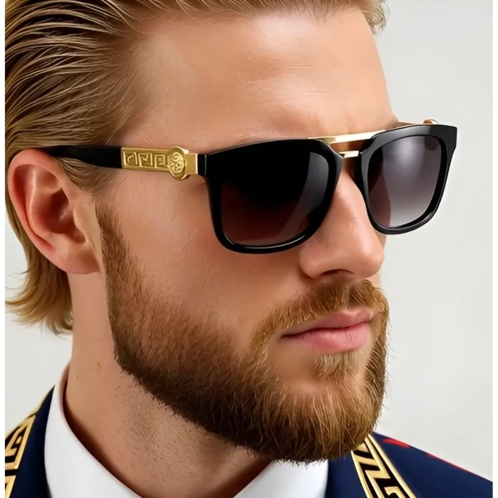 Modern Sunglasses Rectangular Bold Shape Eyewear Eye Glasses Men Male Lentes New