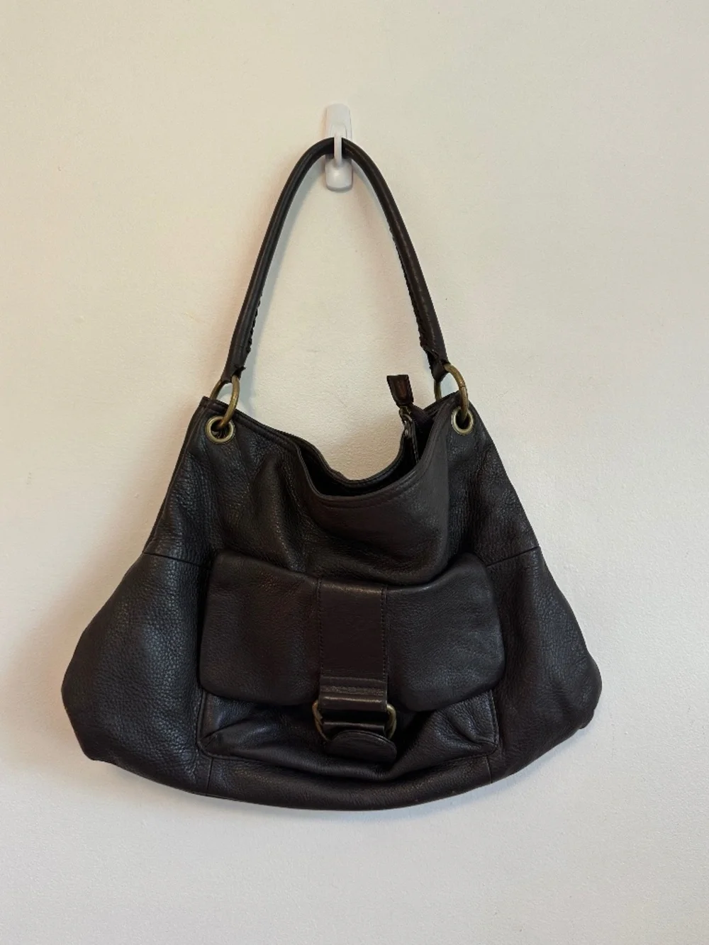 Hobo Brown Leather Shoulder Bag