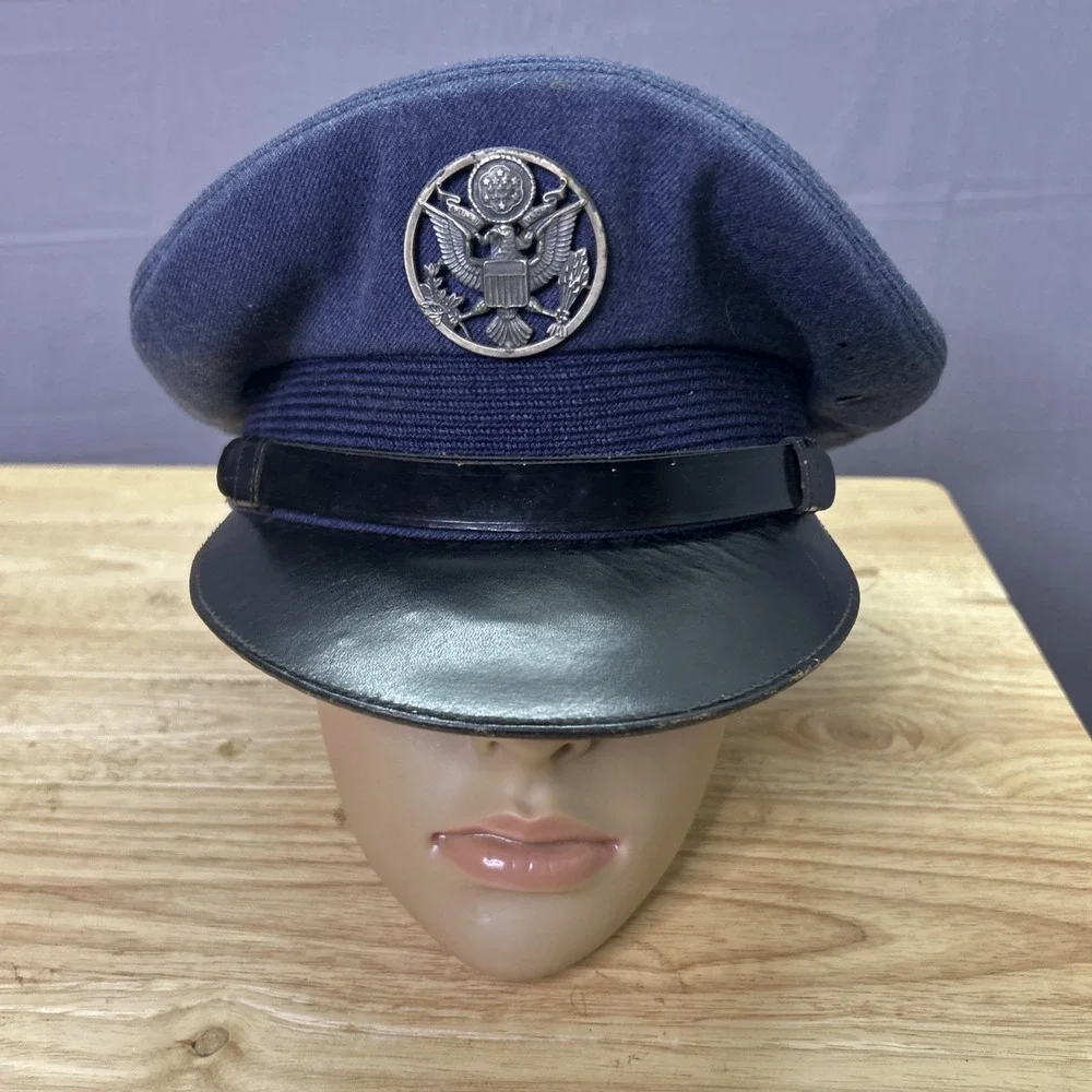 WWII US Army Air Forces Enlisted Visor Cap Hat Original AAF Eagle Insignia