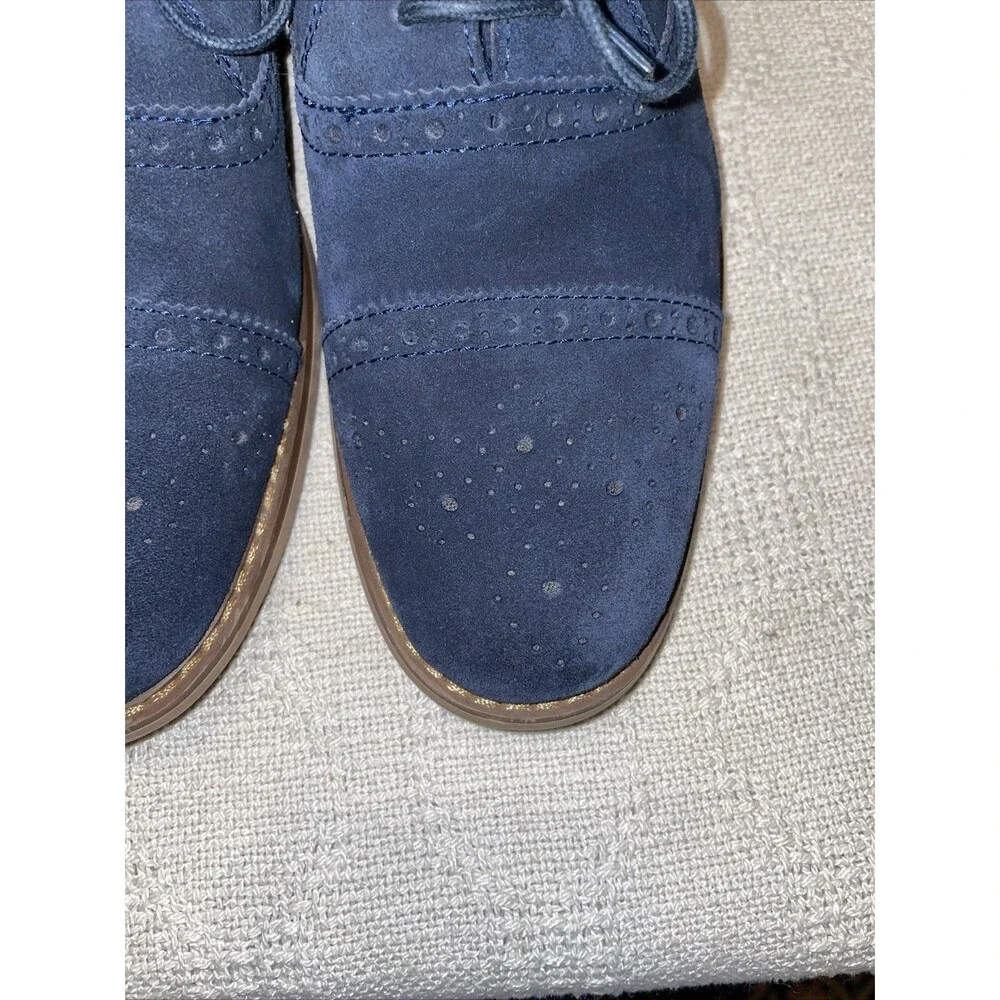 La Milano Men’s Dress Shoes Size 9.5 M Blue Suede Leather Athleisure Business