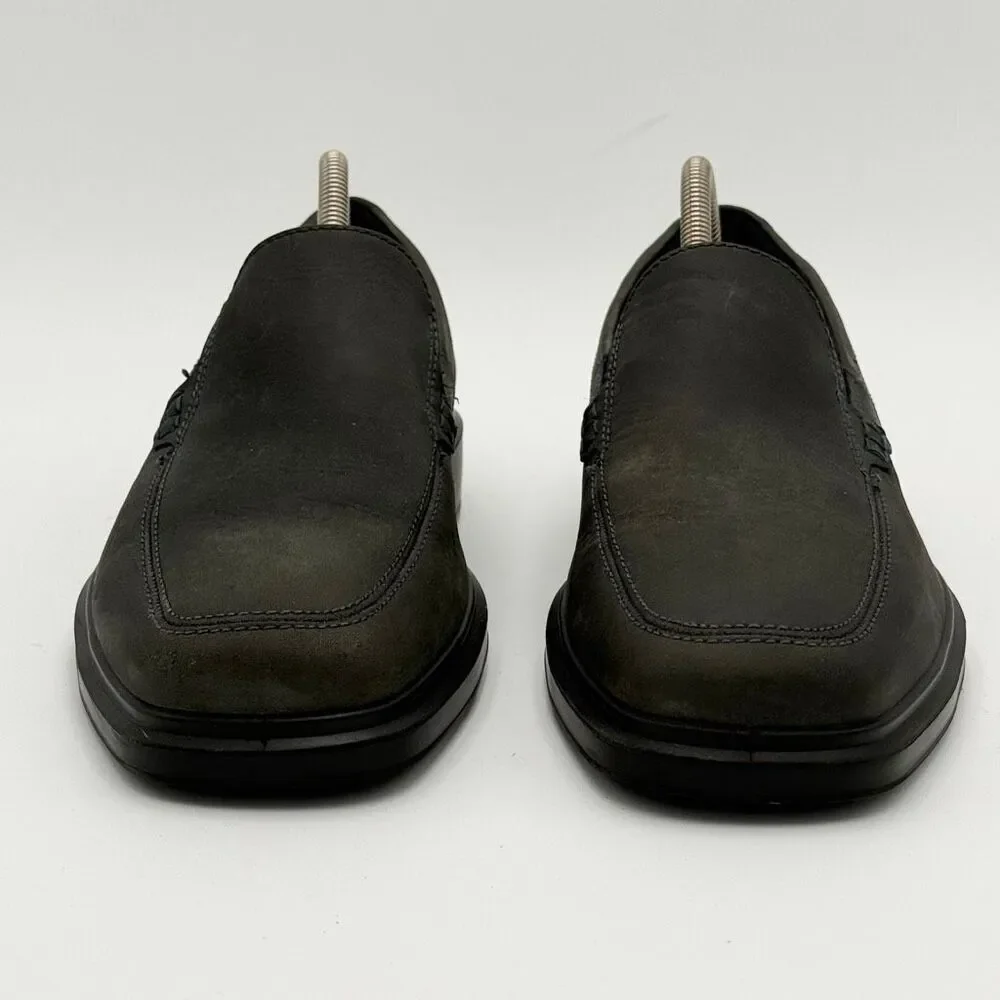 Ecco Helsinki II Matte Gray Leather Slip On Loafers - EU 42 / US Men 8-8.5
