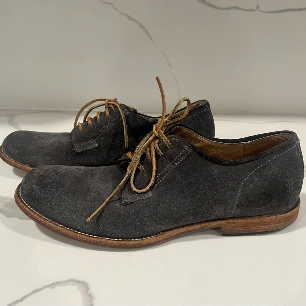 Frye Men's Gray Suede oxford Lace-Up Shoes‎ size 10 D casual dress shoes