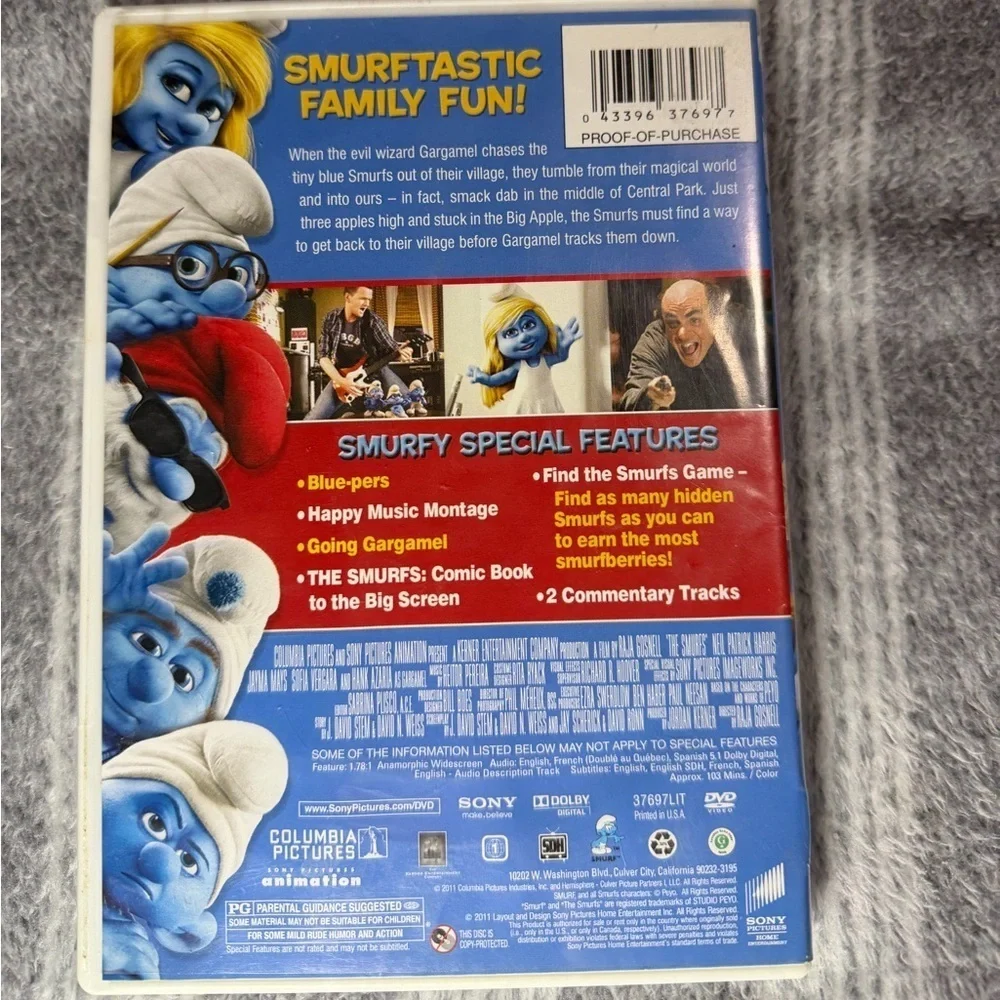 Sony smurf’s dvd