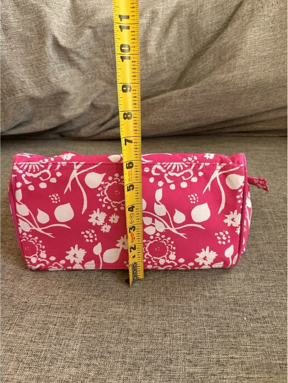 Thirty One Large Cosmetic Bag In Pink Parisian Pop Lined Zip Close