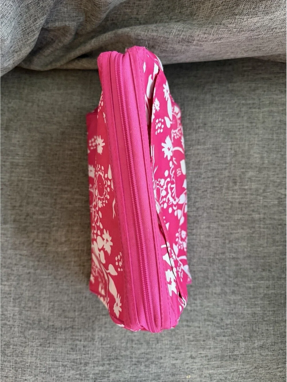 Thirty One Large Cosmetic Bag In Pink Parisian Pop Lined Zip Close